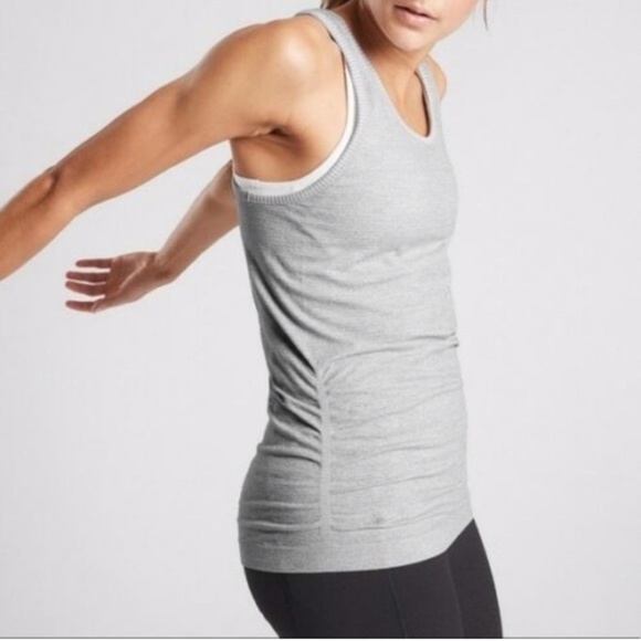 ATHLETA Speedlight tank top gray with ruched sides, size s - Picture 1 of 4